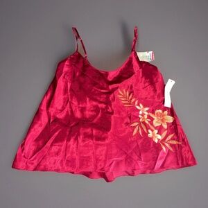 NWT Vintage Oscar De La Renta pink label size M sleepwear camisole red floral